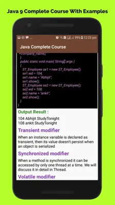 Java 9 Complete Course android App screenshot 8